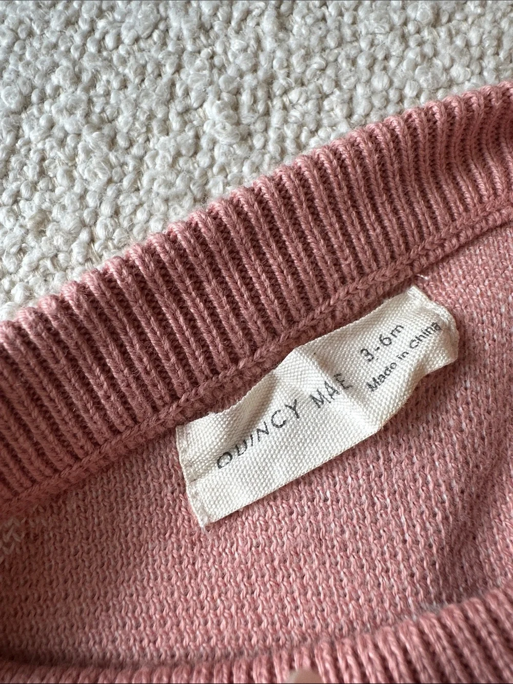 Quincy Mae Pink & White Heart Knit Sweater + Pant